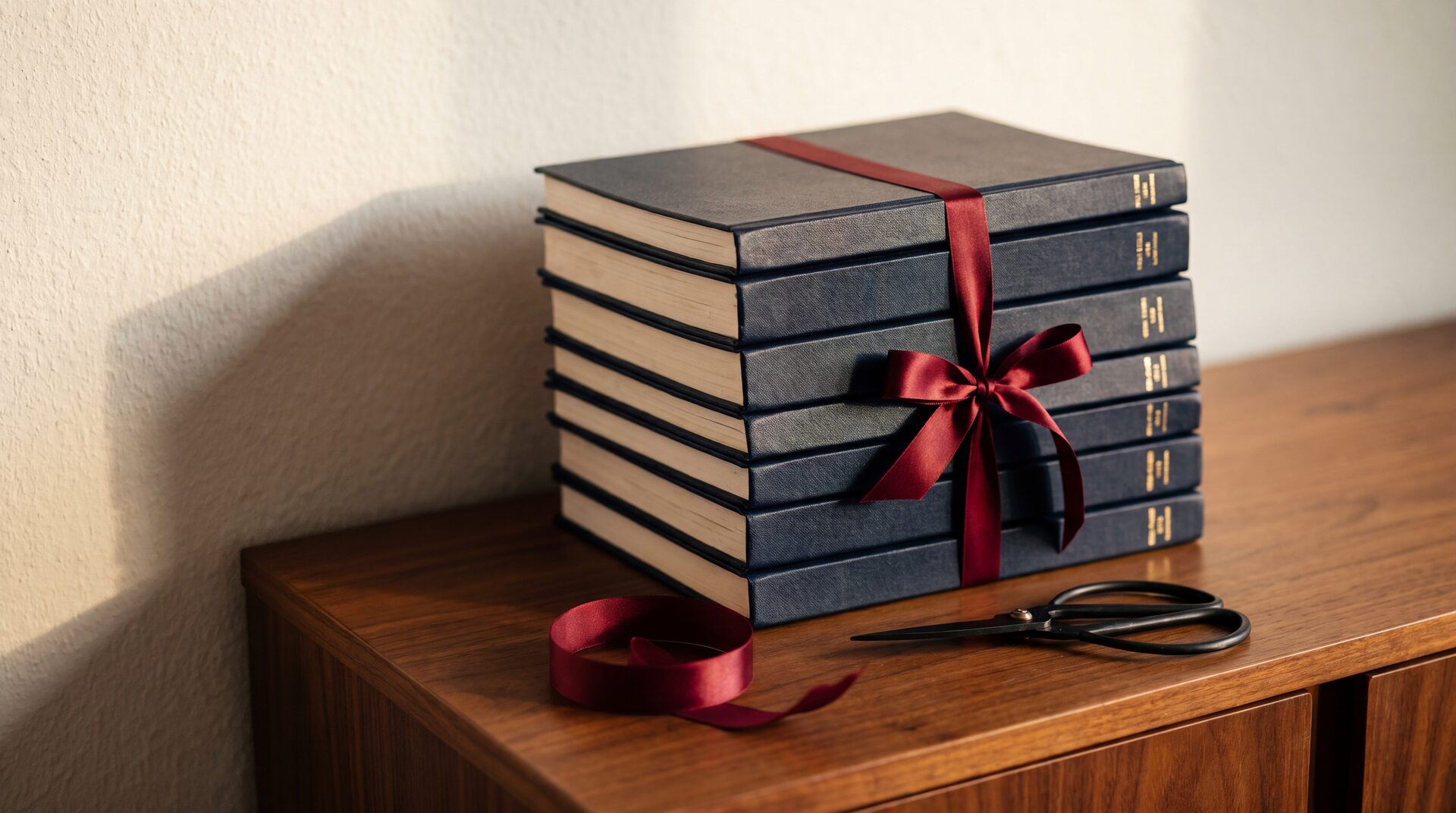 A conference room at night with stacks of deal binders under warm light, representing M&A due diligence